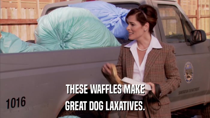 THESE WAFFLES MAKE GREAT DOG LAXATIVES. 