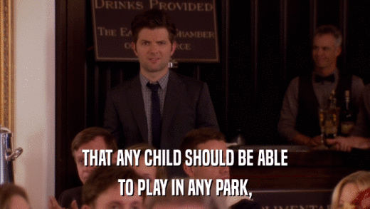 THAT ANY CHILD SHOULD BE ABLE TO PLAY IN ANY PARK, 