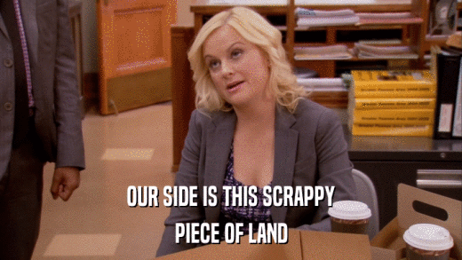 OUR SIDE IS THIS SCRAPPY PIECE OF LAND 