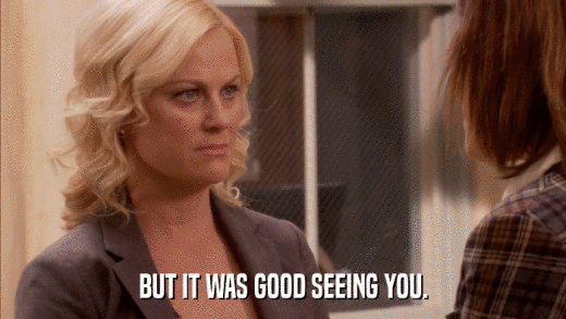 BUT IT WAS GOOD SEEING YOU.  