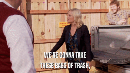 WE'RE GONNA TAKE THESE BAGS OF TRASH, 