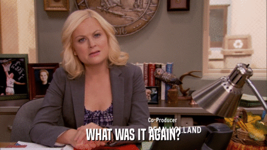WHAT WAS IT AGAIN?  