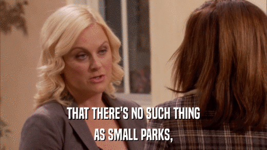THAT THERE'S NO SUCH THING AS SMALL PARKS, 