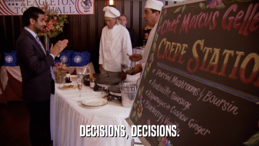 DECISIONS, DECISIONS.  