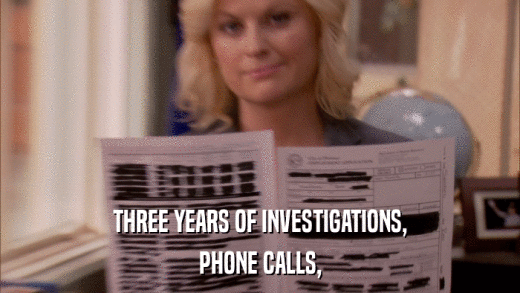 THREE YEARS OF INVESTIGATIONS, PHONE CALLS, 