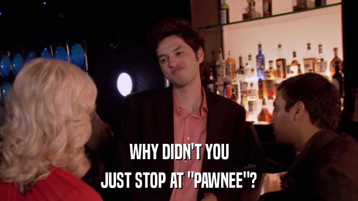 WHY DIDN'T YOU JUST STOP AT 