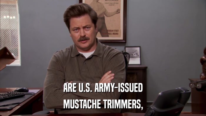 ARE U.S. ARMY-ISSUED MUSTACHE TRIMMERS, 