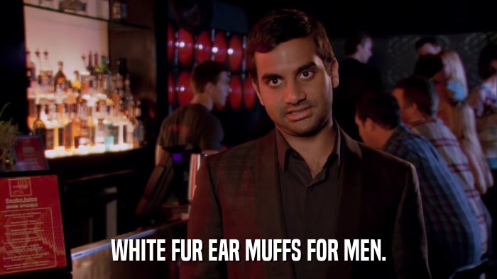WHITE FUR EAR MUFFS FOR MEN.  