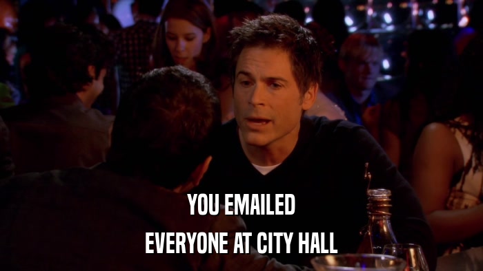 YOU EMAILED EVERYONE AT CITY HALL 