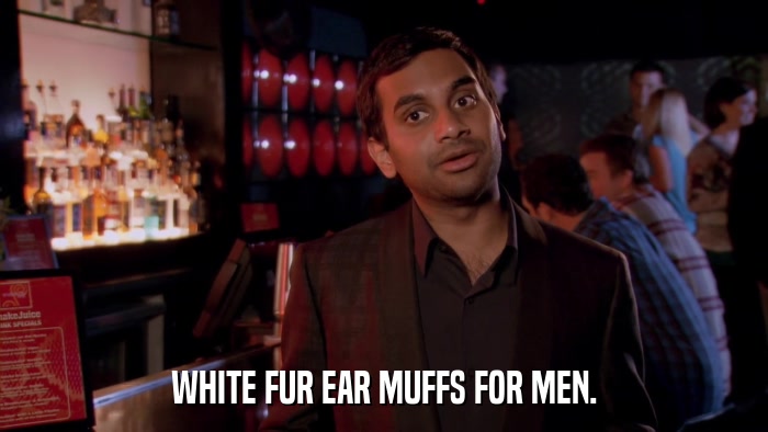 WHITE FUR EAR MUFFS FOR MEN.  