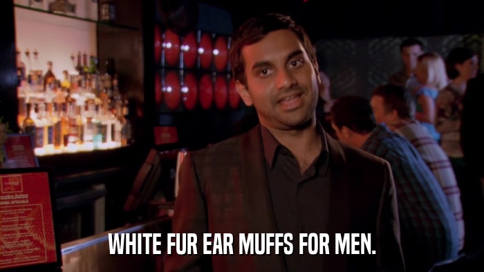 WHITE FUR EAR MUFFS FOR MEN.  