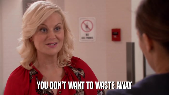 YOU DON'T WANT TO WASTE AWAY  