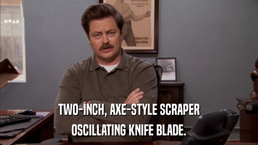 TWO-INCH, AXE-STYLE SCRAPER OSCILLATING KNIFE BLADE. 