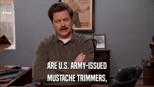 ARE U.S. ARMY-ISSUED MUSTACHE TRIMMERS, 