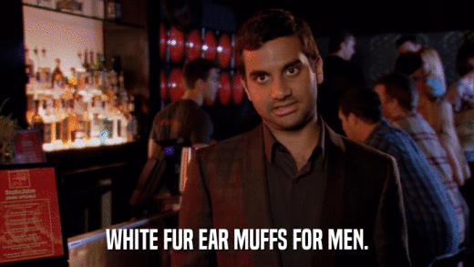 WHITE FUR EAR MUFFS FOR MEN.  