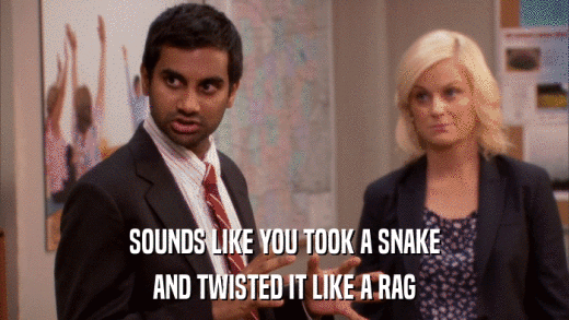 SOUNDS LIKE YOU TOOK A SNAKE AND TWISTED IT LIKE A RAG 