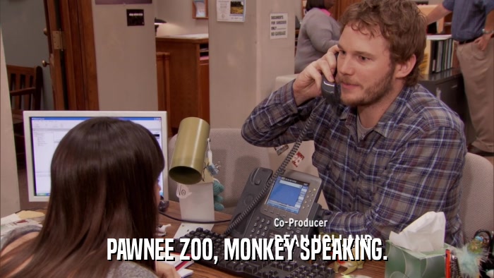 PAWNEE ZOO, MONKEY SPEAKING.  