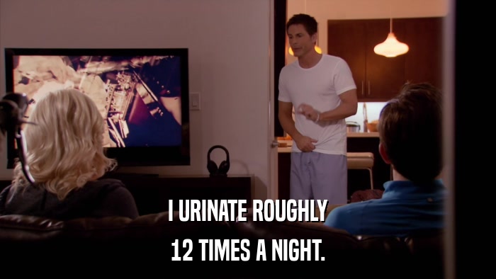 I URINATE ROUGHLY 12 TIMES A NIGHT. 