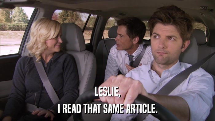 LESLIE, I READ THAT SAME ARTICLE. 