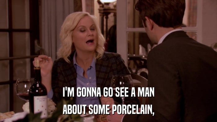 I'M GONNA GO SEE A MAN ABOUT SOME PORCELAIN, 
