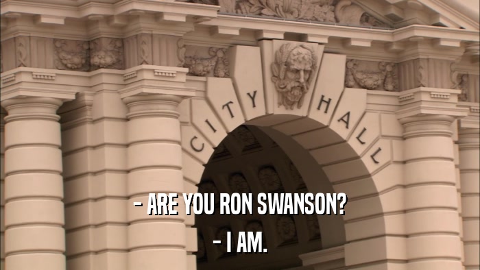 - ARE YOU RON SWANSON? - I AM. 