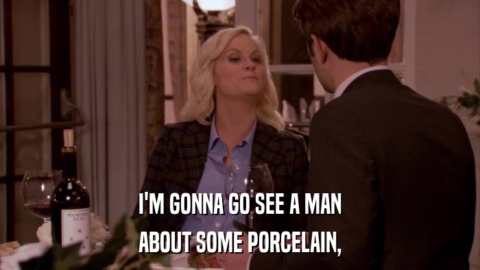 I'M GONNA GO SEE A MAN ABOUT SOME PORCELAIN, 