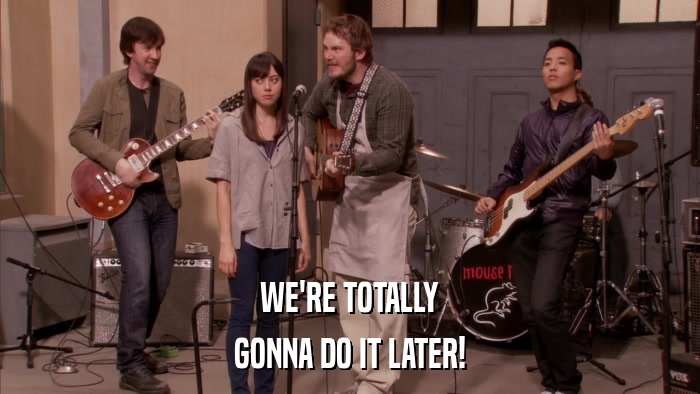 WE'RE TOTALLY GONNA DO IT LATER! 