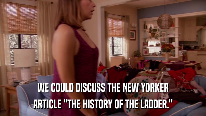 WE COULD DISCUSS THE NEW YORKER ARTICLE 