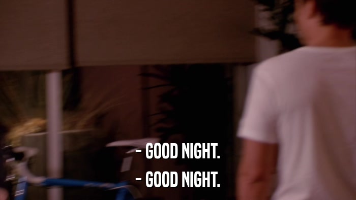 - GOOD NIGHT. - GOOD NIGHT. 