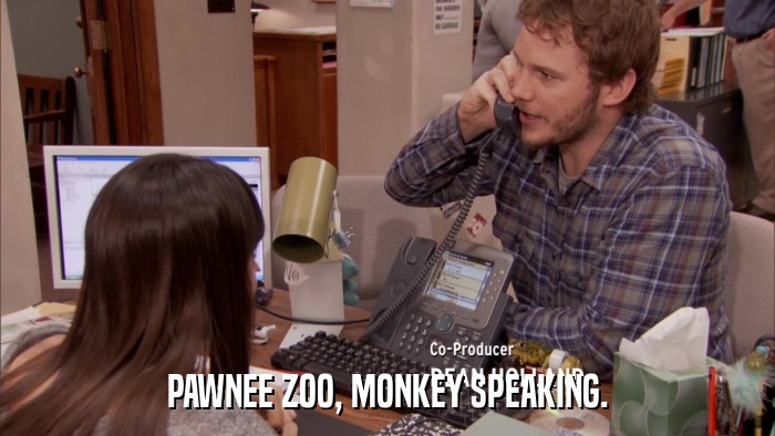 PAWNEE ZOO, MONKEY SPEAKING.  