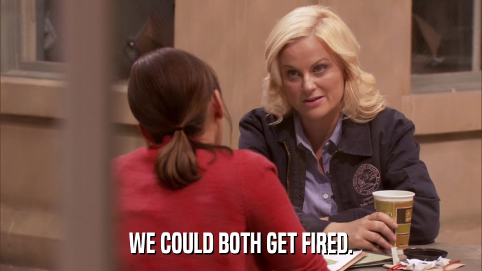 WE COULD BOTH GET FIRED.  