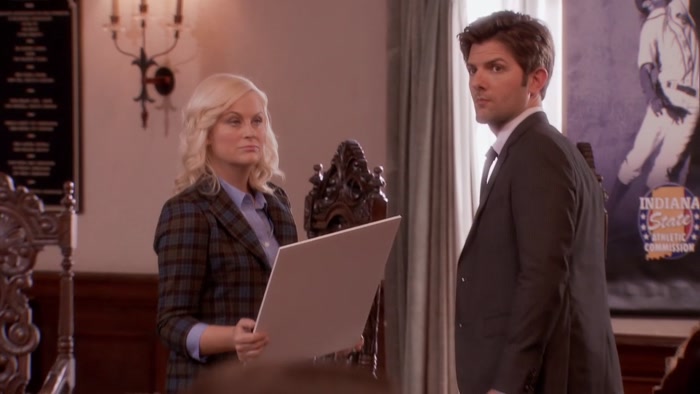 NEXT UP. THE DELEGATION FROM PAWNEE, PLEASE? 