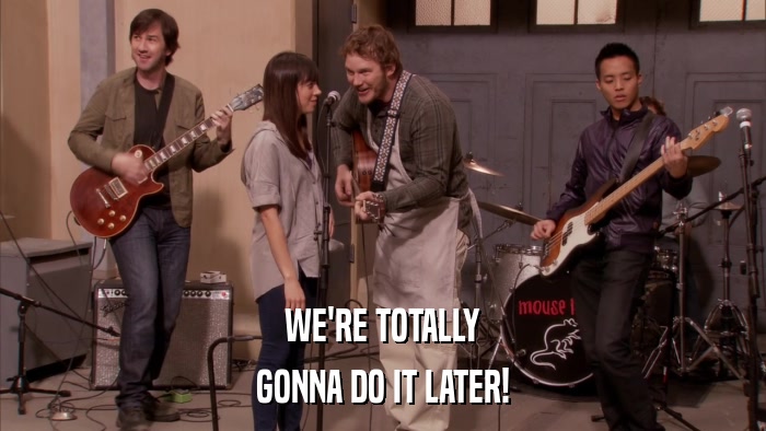 WE'RE TOTALLY GONNA DO IT LATER! 
