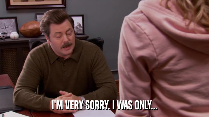 I'M VERY SORRY. I WAS ONLY...  