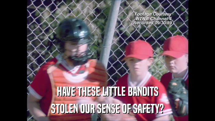 HAVE THESE LITTLE BANDITS STOLEN OUR SENSE OF SAFETY? 