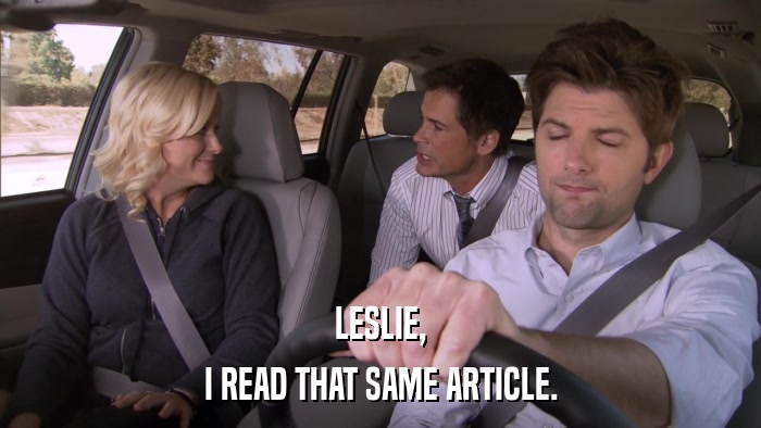 LESLIE, I READ THAT SAME ARTICLE. 