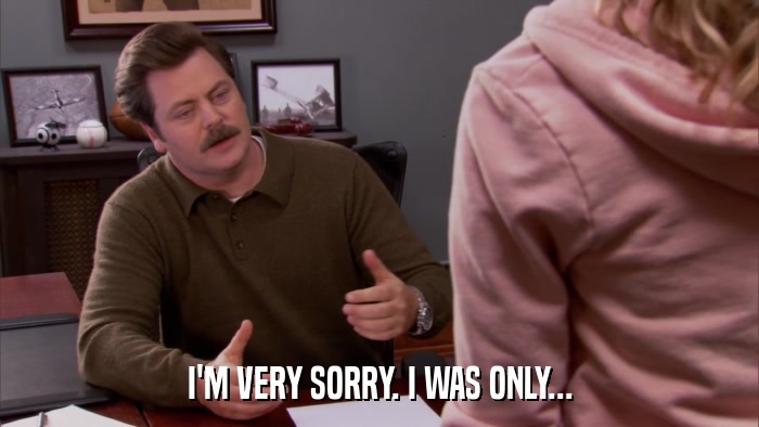 I'M VERY SORRY. I WAS ONLY...  