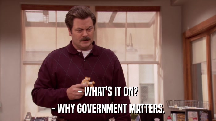 - WHAT'S IT ON? - WHY GOVERNMENT MATTERS. 