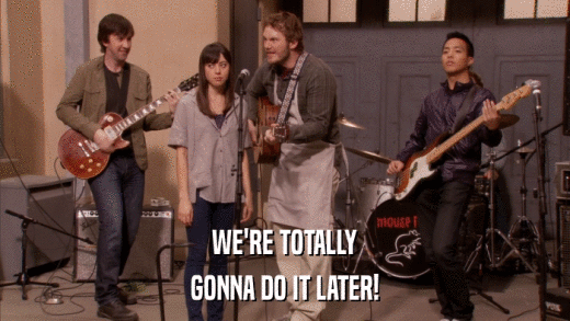 WE'RE TOTALLY GONNA DO IT LATER! 