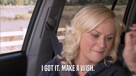 I GOT IT. MAKE A WISH.  
