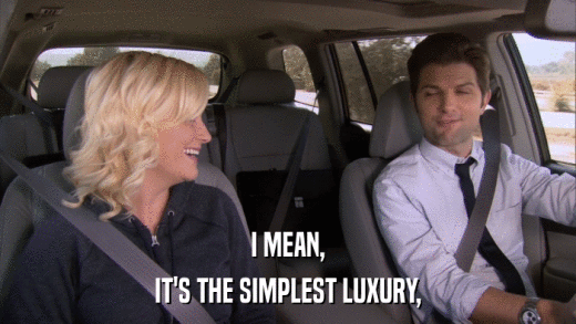 I MEAN, IT'S THE SIMPLEST LUXURY, 