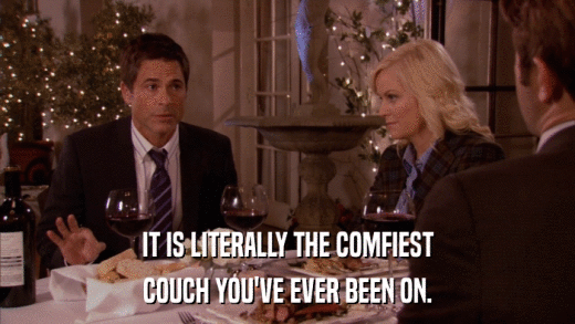 IT IS LITERALLY THE COMFIEST COUCH YOU'VE EVER BEEN ON. 