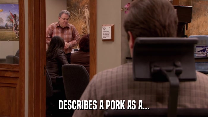 DESCRIBES A PORK AS A...  