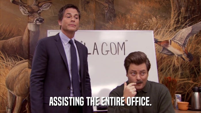 ASSISTING THE ENTIRE OFFICE.  