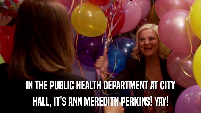 IN THE PUBLIC HEALTH DEPARTMENT AT CITY HALL, IT'S ANN MEREDITH PERKINS! YAY! 