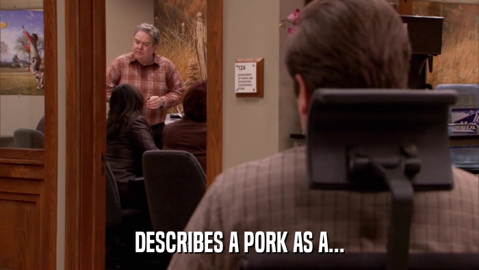 DESCRIBES A PORK AS A...  