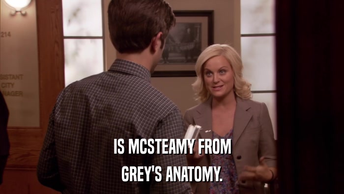 IS MCSTEAMY FROM GREY'S ANATOMY. 