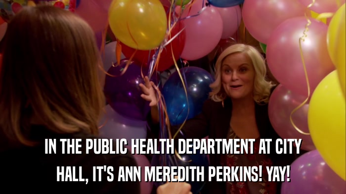 IN THE PUBLIC HEALTH DEPARTMENT AT CITY HALL, IT'S ANN MEREDITH PERKINS! YAY! 