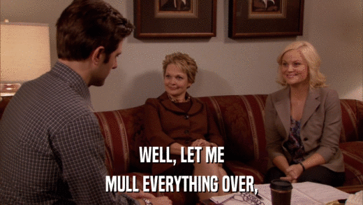 WELL, LET ME MULL EVERYTHING OVER, 