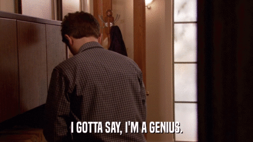 I GOTTA SAY, I'M A GENIUS.  